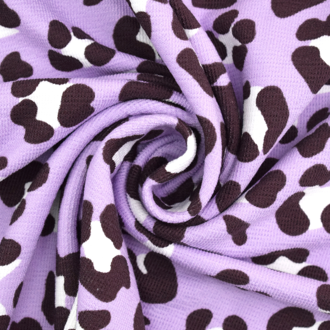 Tissu french terry leopard, lilas