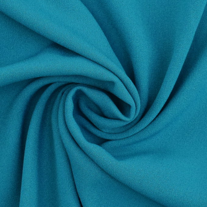 Tissu crêpe georgette uni, bleu pétrole