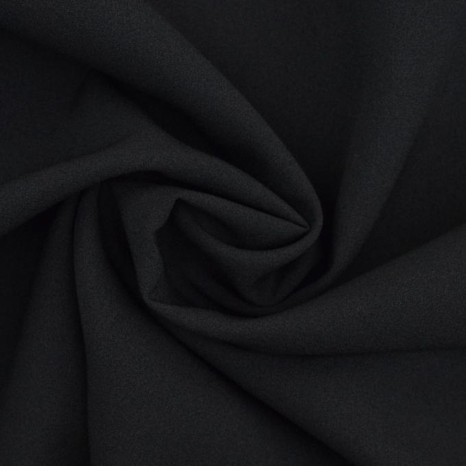 Tissu crêpe georgette uni, noir