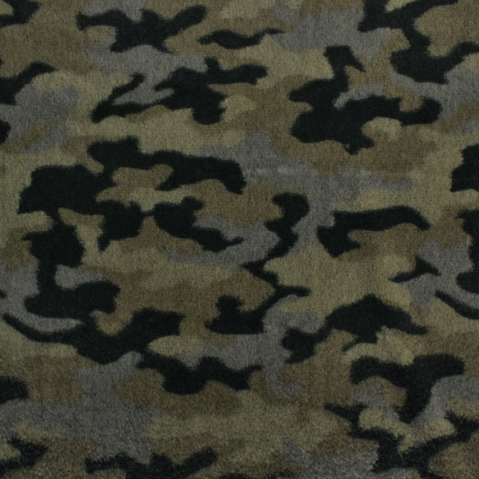 Tissu fausse fourrure Camouflage, vert