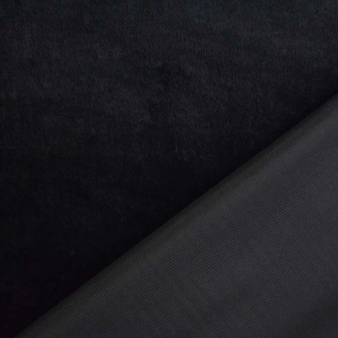 Tissu fausse fourrure, noir