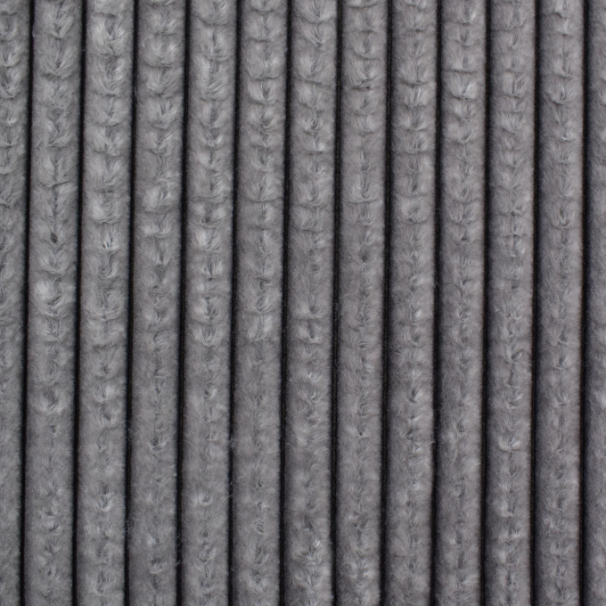 Tissu fausse fourrure côtelé, gris