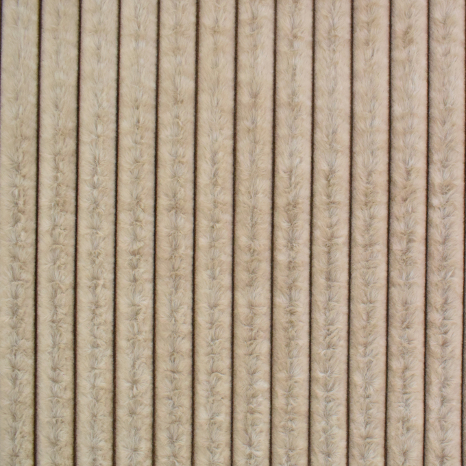 Tissu fausse fourrure côtelé, sable