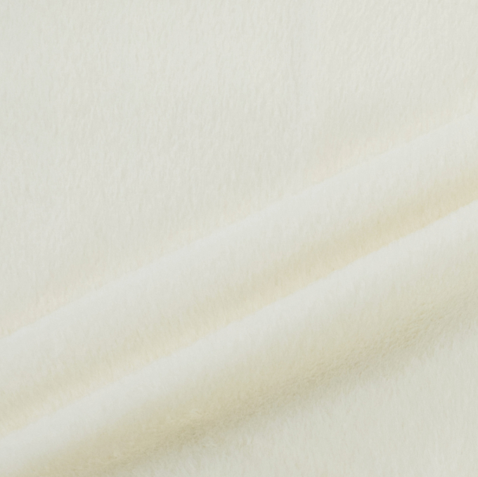 Tissu fausse fourrure uni, blanc cassé