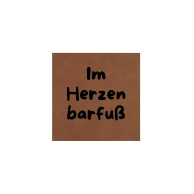 Étiquette en similicuir à coudre Im Herzen barfuß