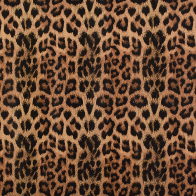 Faux leather metallic Animal Print, brown 130 x 40 cm