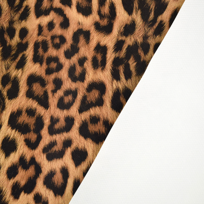 Faux leather metallic Animal Print, brown 130 x 40 cm