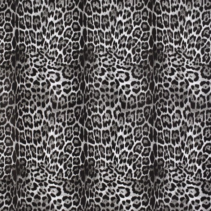 Faux leather metallic Animal Print, black 130 x 40 cm