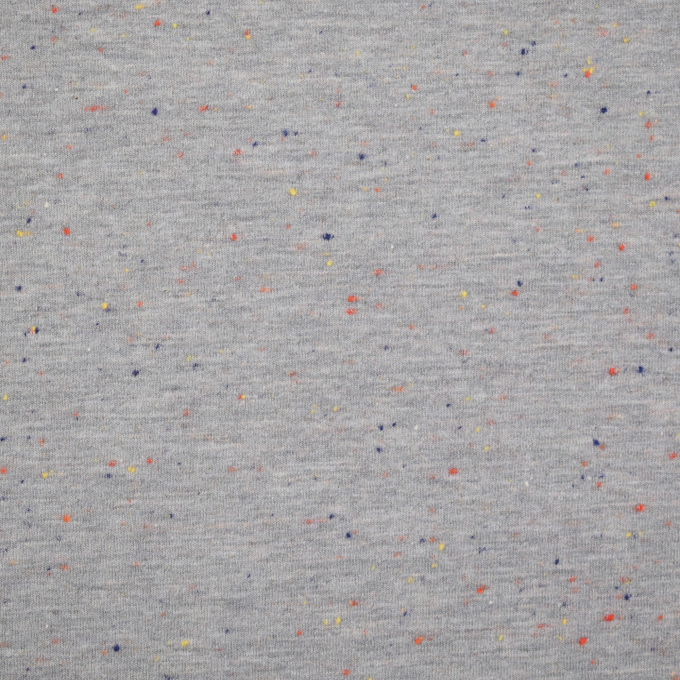 Tissu sweat doux moucheté Cosy Colors, gris chiné