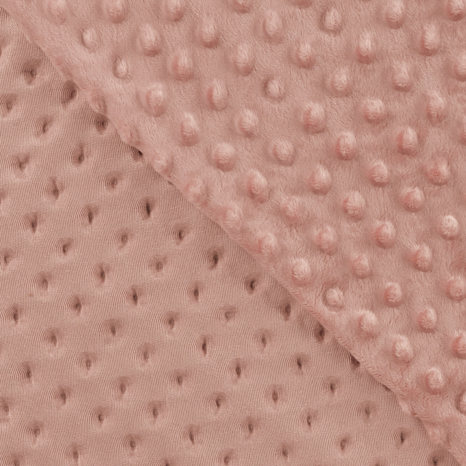 Tissu polaire minky doux à pois, vieux rose millennial