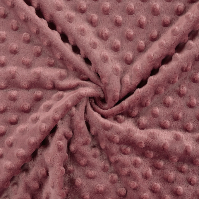 Fleece stof Minky Dots, oudroze