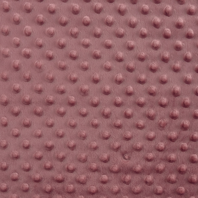 Fleece stof Minky Dots, oudroze