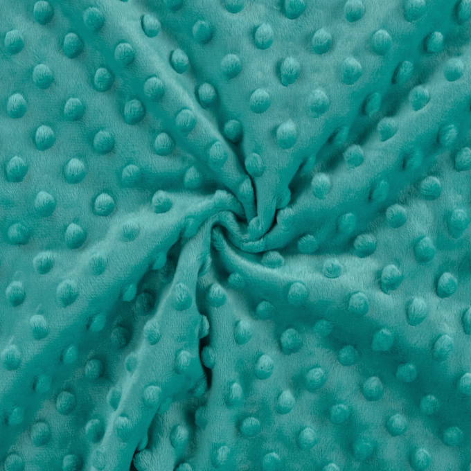 Fleece stof Minky Dots, aquablauw