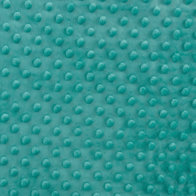 Fleece stof Minky Dots, aquablauw