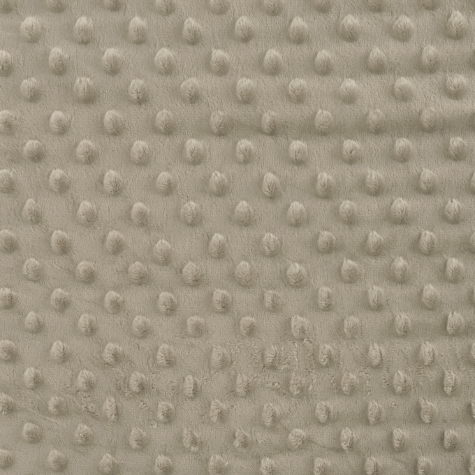 Fleece stof Minky Dots, beige grijs