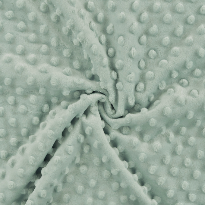 Tissu polaire minky doux à pois, menthe clair