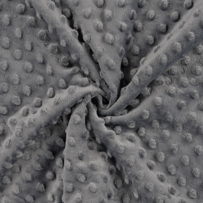 Tissu doux Polaire Minky Dots, gris foncé