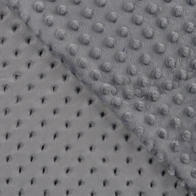 Tissu doux Polaire Minky Dots, gris foncé