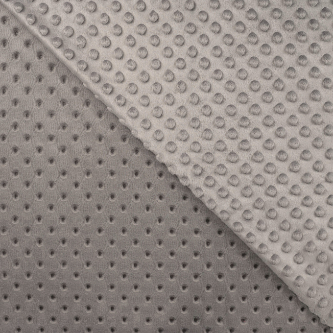 Tissu polaire minky doux à pois, gris