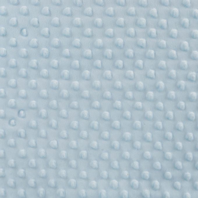 Gevulde Fleece Minky Dots, licht blauw