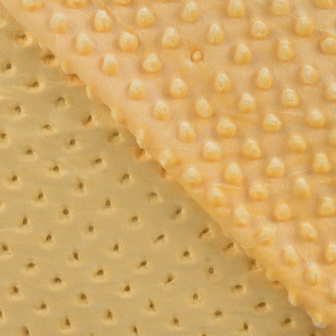 Tissu polaire minky doux à pois, jaune clair