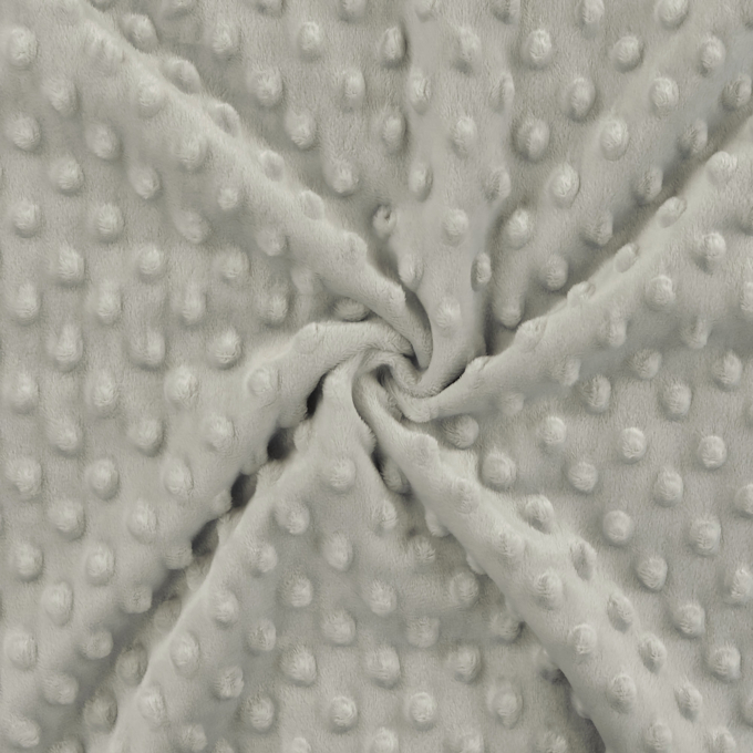 Tissu polaire minky doux à pois, gris clair