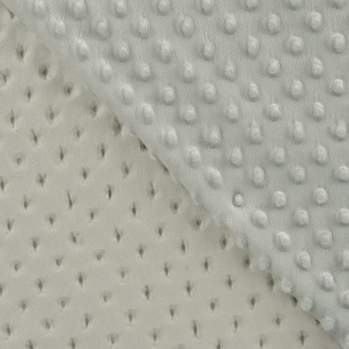 Tissu polaire minky doux à pois, gris clair