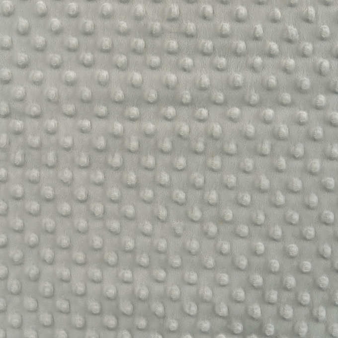Tissu polaire minky doux à pois, gris clair