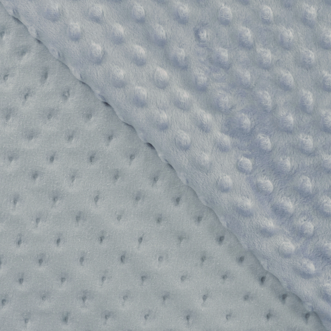 Fleece stof Minky Dots, hemelsblauw