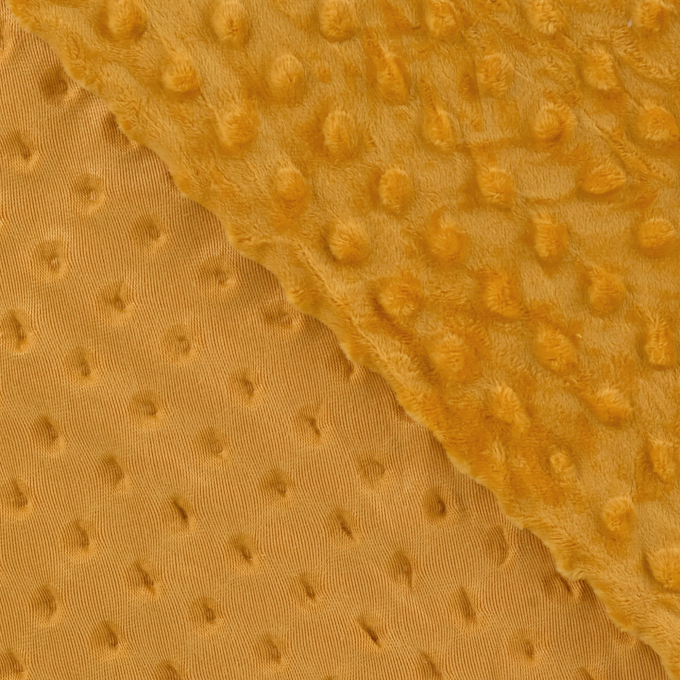 Tissu polaire minky doux à pois, jaune miel