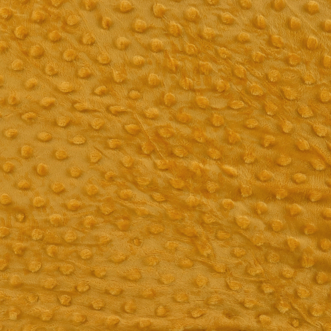 Tissu polaire minky doux à pois, jaune miel