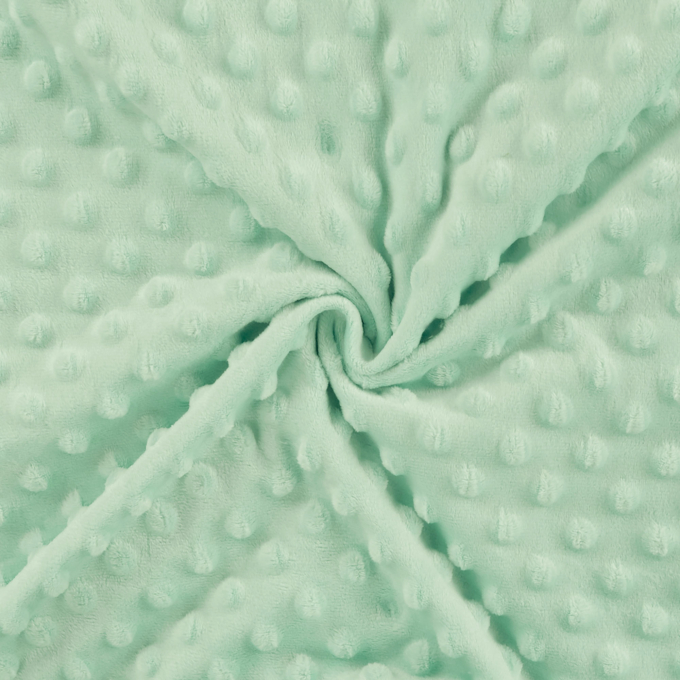 Tissu polaire minky doux à pois, menthe
