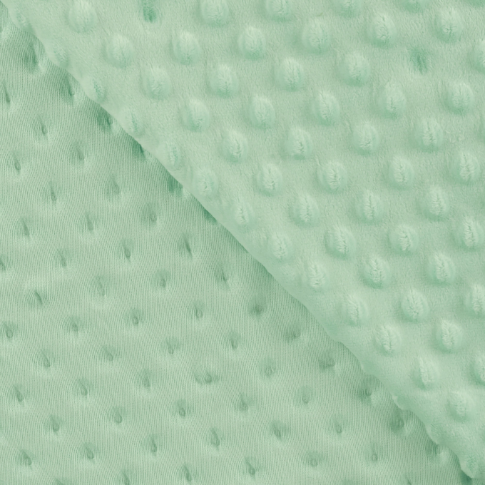 Tissu polaire minky doux à pois, menthe