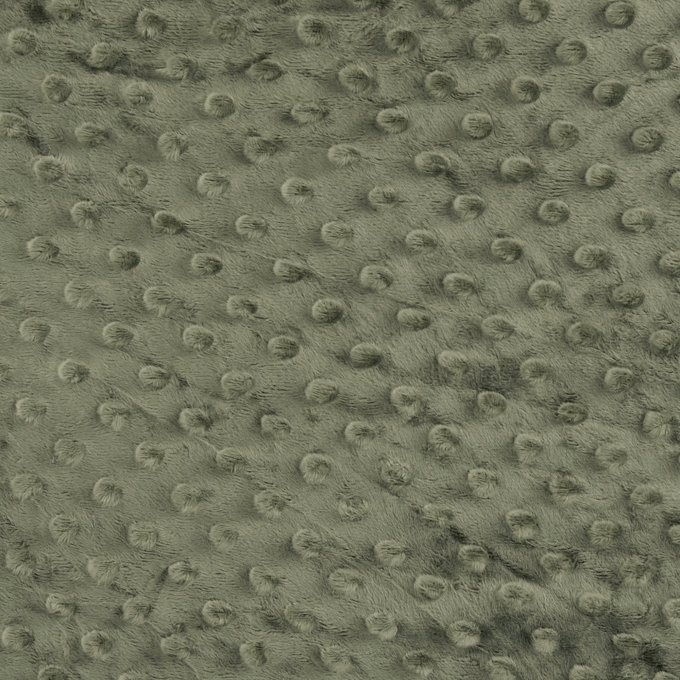 Fleece stof Minky Dots, olijfgroen