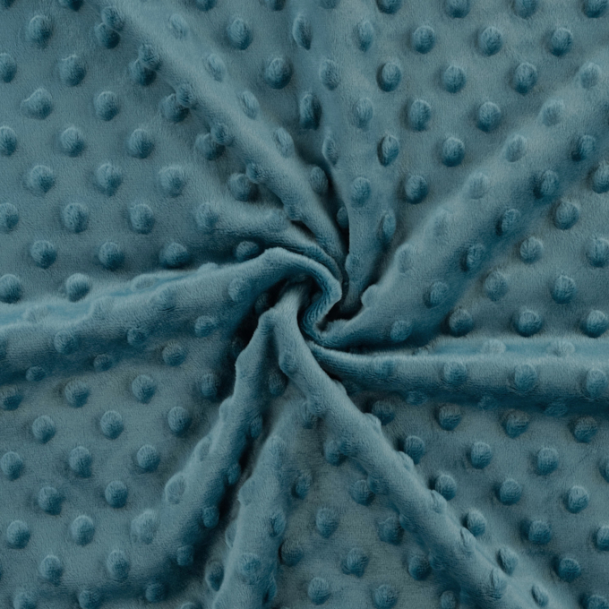 Tissu polaire minky doux à pois, bleu pétrole