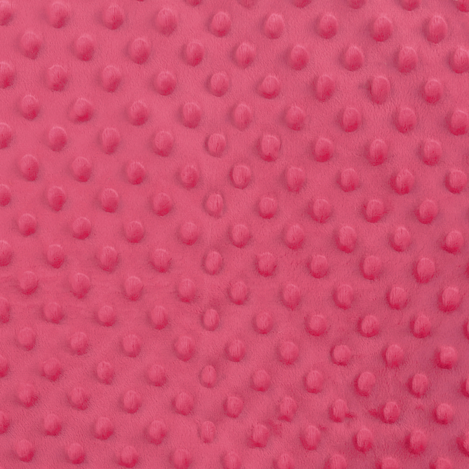 Tissu polaire minky doux à pois, rose fuchsia