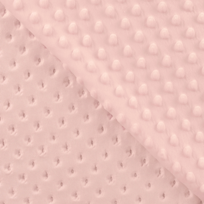 Tissu polaire minky doux à pois, rose