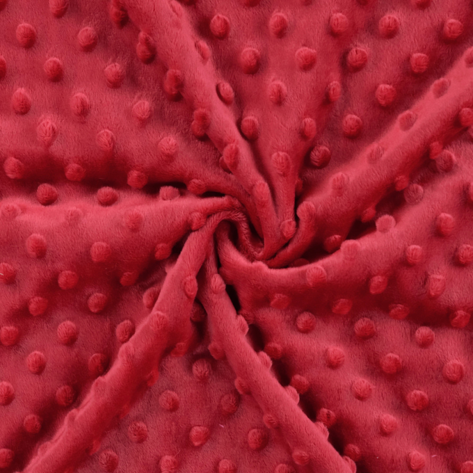 Tissu polaire minky doux à pois, rouge
