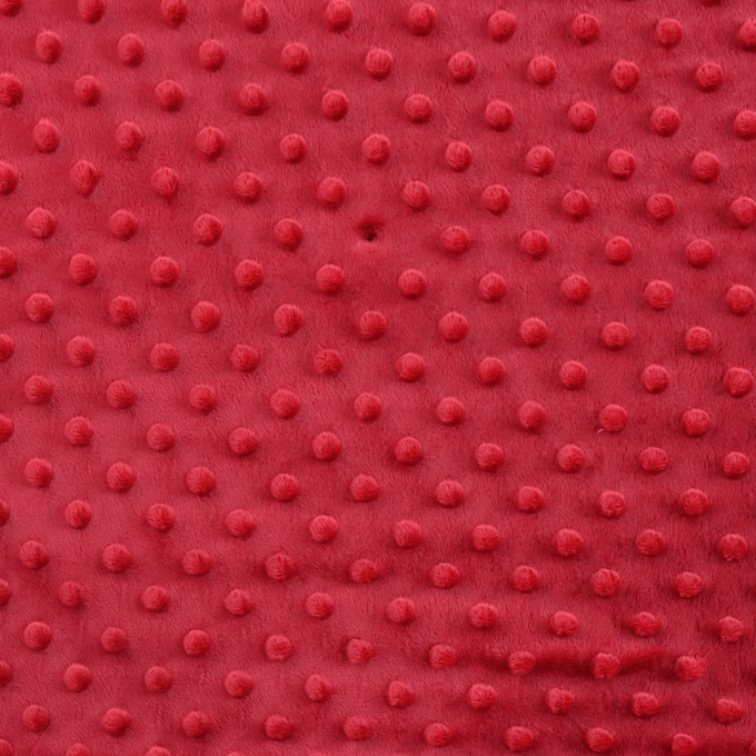 Tissu polaire minky doux à pois, rouge