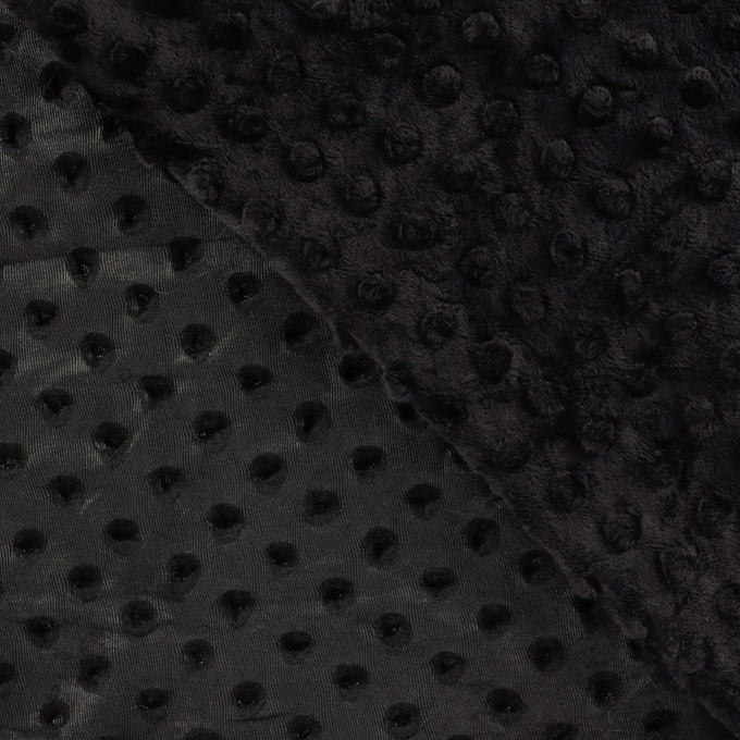Fleece stof Minky Dots, zwart