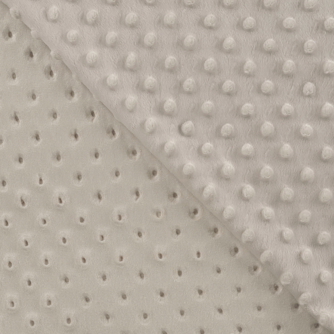 Kuschelfleece Minky Dots, silbergrau