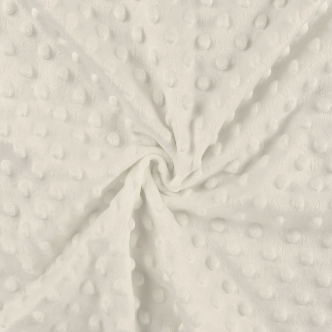 Kuschelfleece Minky Dots, weiss