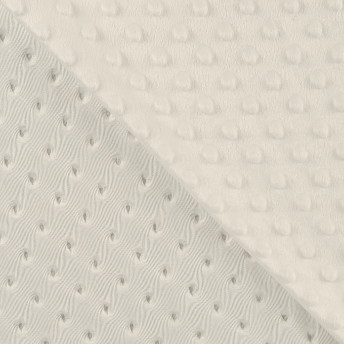 Kuschelfleece Minky Dots, weiss