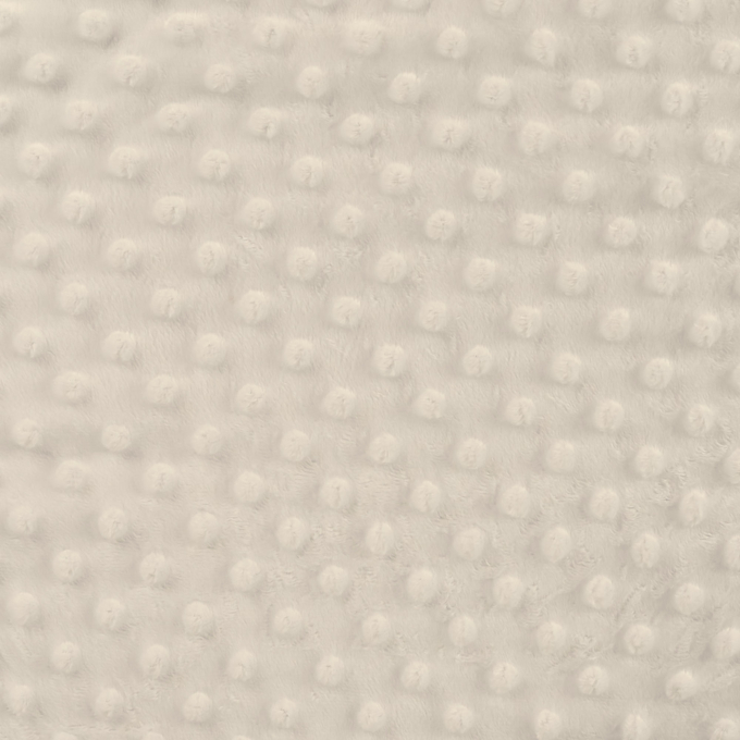 Fleece stof Minky Dots, gebroken wit