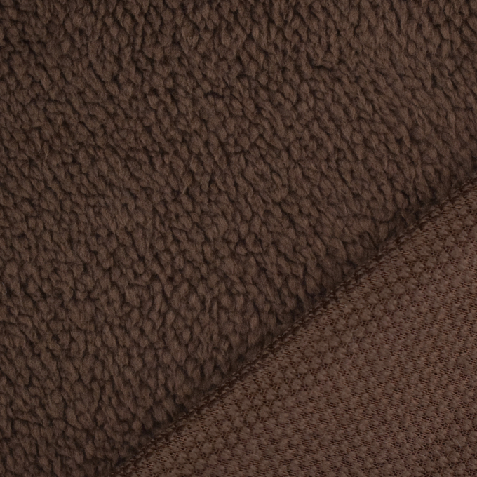 Tissu sherpa peluche teddy, marron foncé