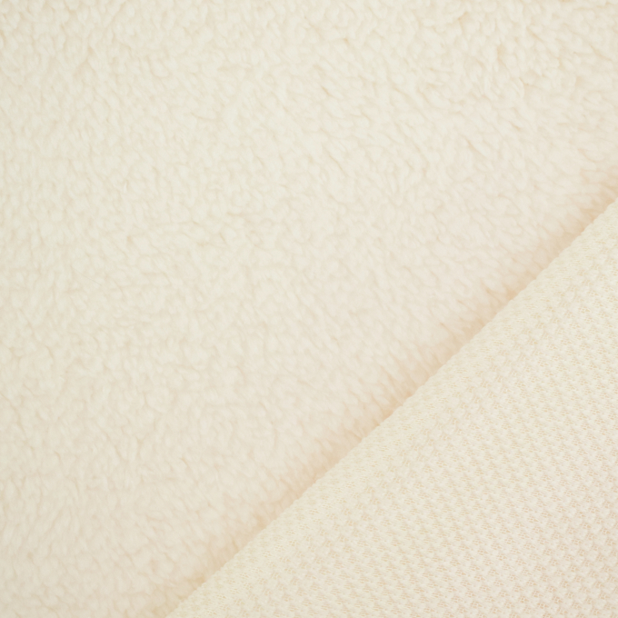 Tissu sherpa peluche teddy, écru