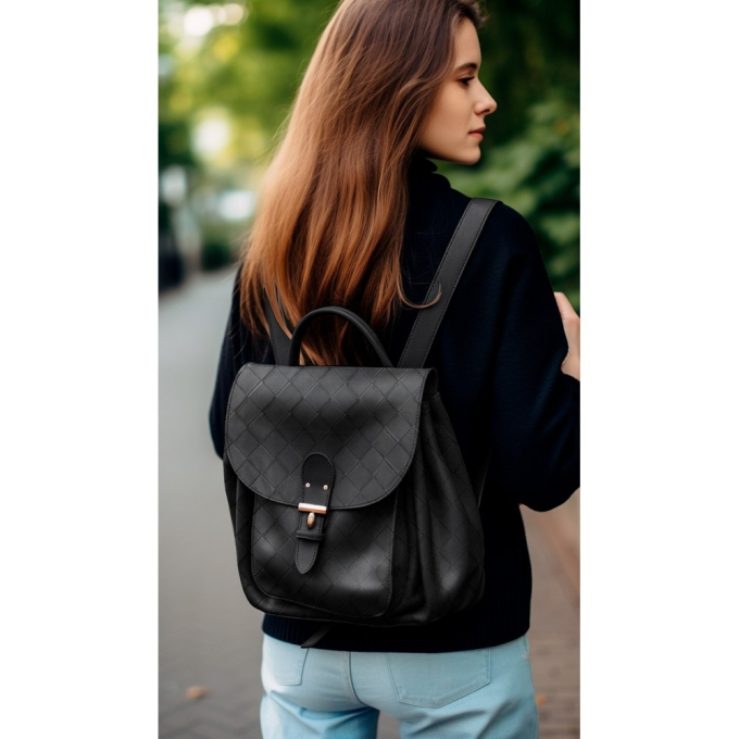 Imitatieleer diamond, zwart