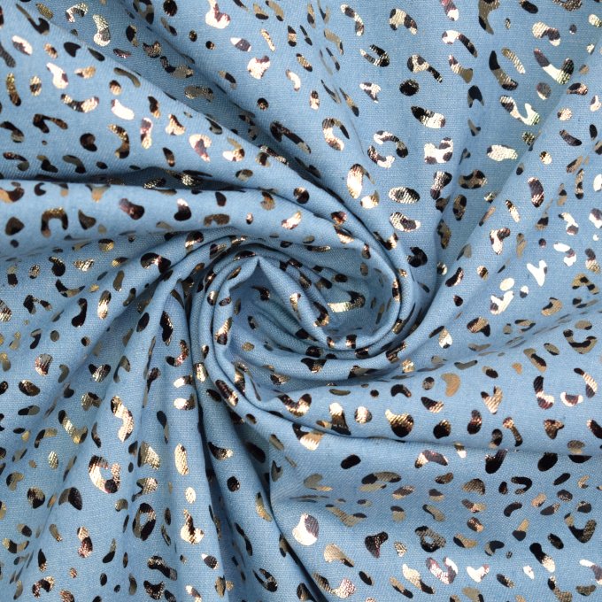Lichte jeansstof chambray Golden Leo, lichtblauw
