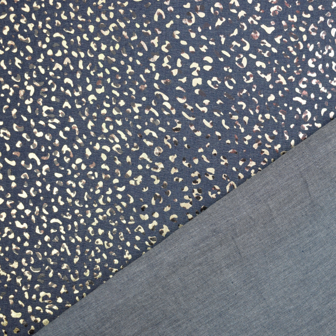 Lichte jeansstof chambray Golden Leo, donkerblauw