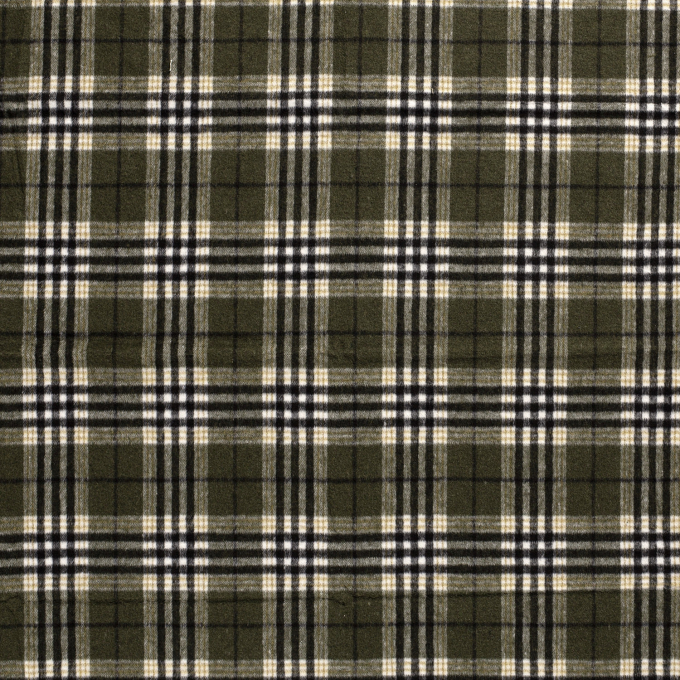 Lightweight coat fabric roughed chequered, olive green